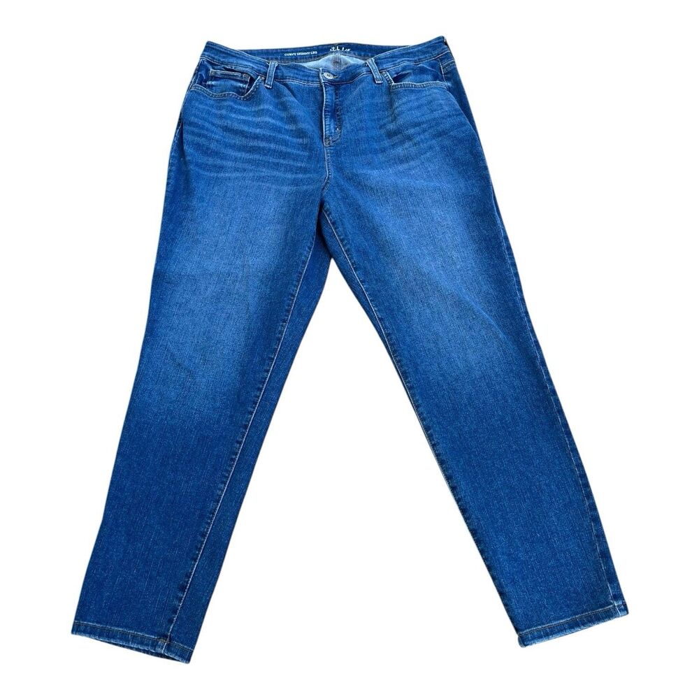 Style & Co Curvy Skinny Leg Jeans Womens Size 18W Medium Wash Stretch Denim
